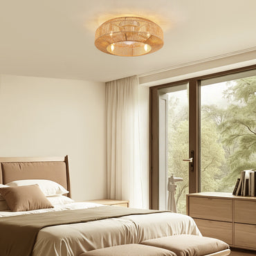 Caged Ceiling Fans with Light, Low Profile Fandelier Ceiling Fans with Light and Remote Control