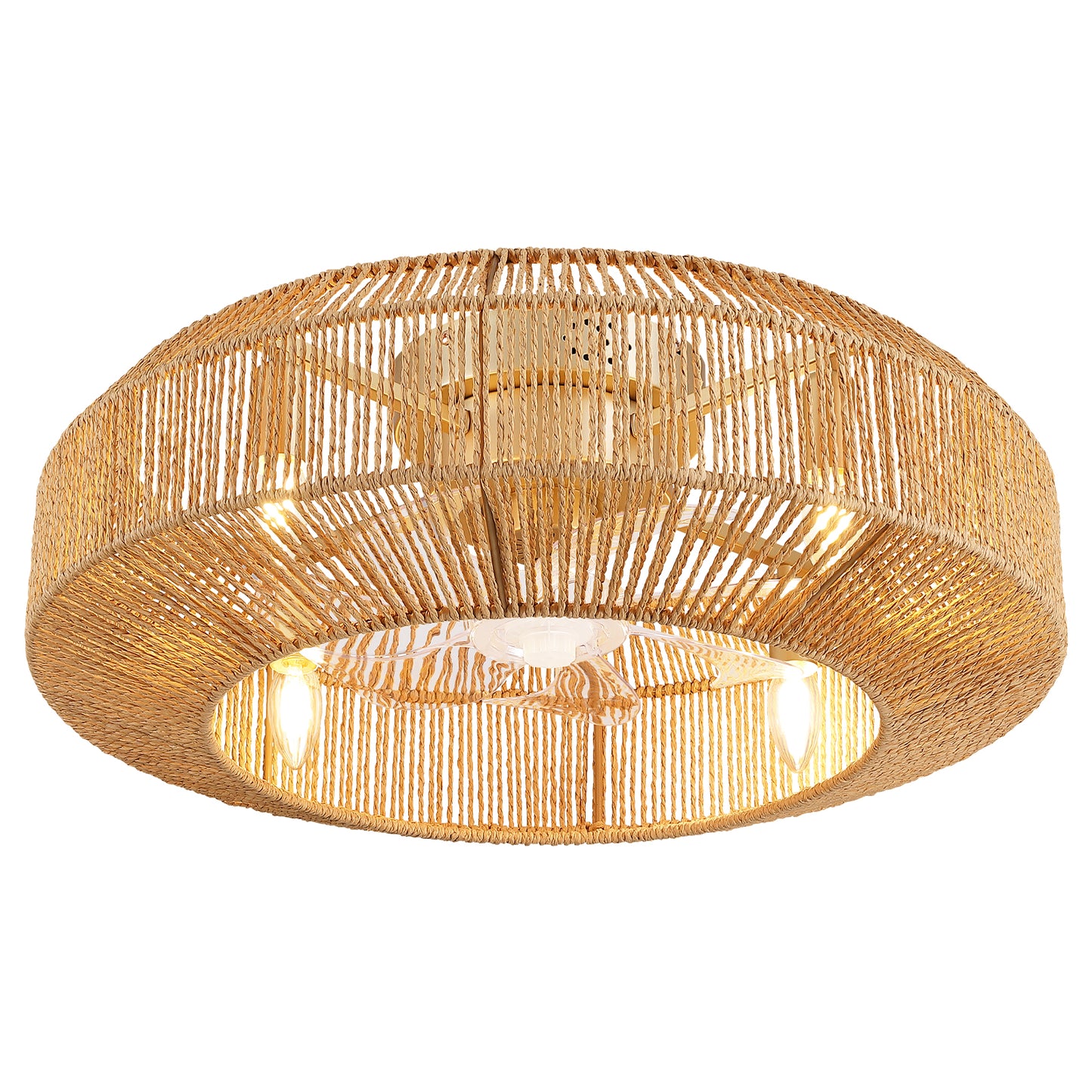 Caged Ceiling Fans with Light, Low Profile Fandelier Ceiling Fans with Light and Remote Control