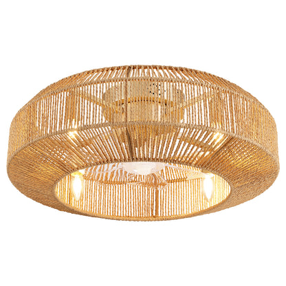 Caged Ceiling Fans with Light, Low Profile Fandelier Ceiling Fans with Light and Remote Control
