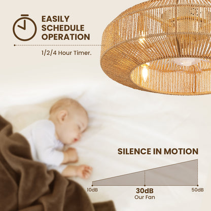 Caged Ceiling Fans with Light, Low Profile Fandelier Ceiling Fans with Light and Remote Control