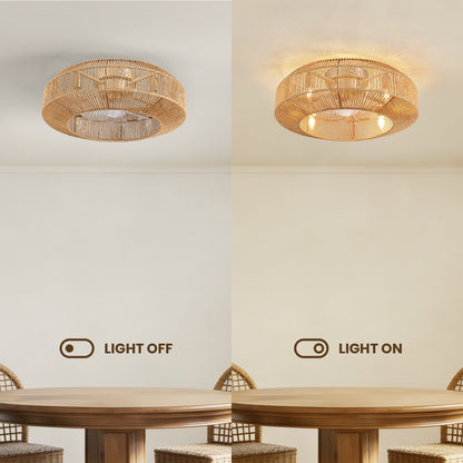 Caged Ceiling Fans with Light, Low Profile Fandelier Ceiling Fans with Light and Remote Control