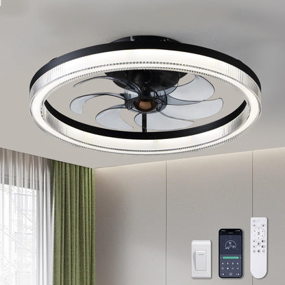 19.7in Smart Ceiling Fan with Lights, Dimmable LED & APP Control