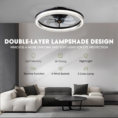 19.7in Smart Ceiling Fan with Lights, Dimmable LED & APP Control