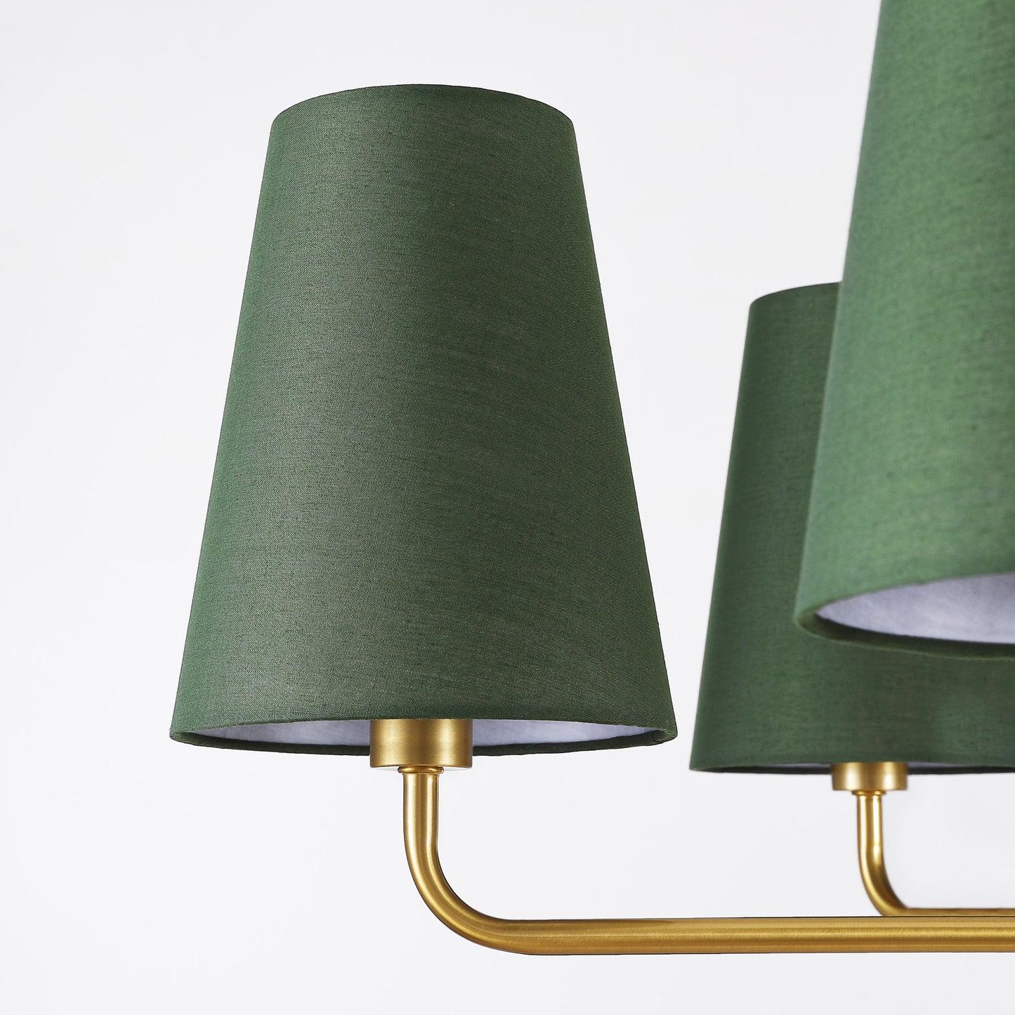 12-Light Dimmable Tiered Classic / Traditional Chandelier With Tapered Green Linen Fabric Shades