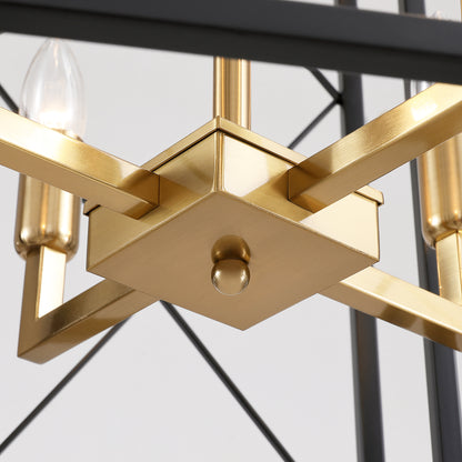 8-Light Black Basket Chandelier for Kitchen Island, living room, bedroom with no bulbs included