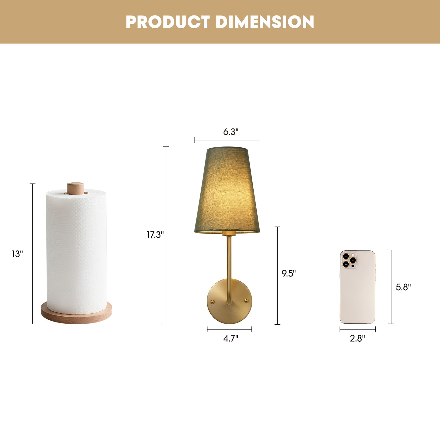 Green Linen Wall Sconce