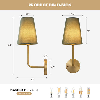 Green Linen Wall Sconce