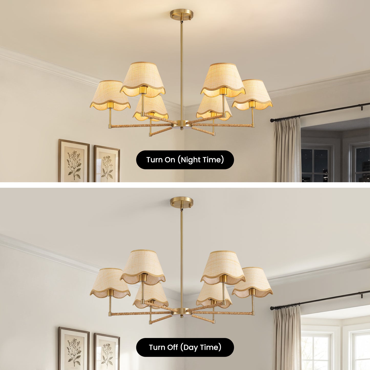 6 - Light Dimmable Classic / Traditional Chandelier