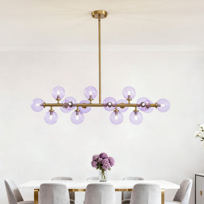 Mid Century Modern Gold Chandelier Rectangle Pendant Fixtures Linear Sputnik Chandeliers for Kitchen Island Dining Room Over Table