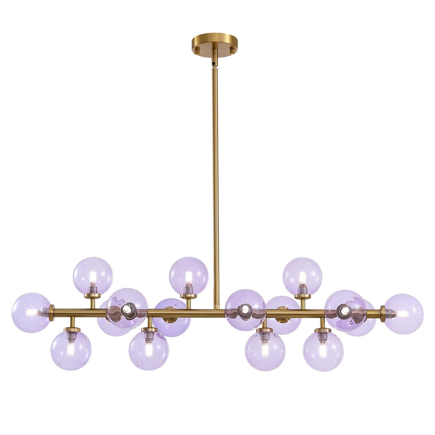 Mid Century Modern Gold Chandelier Rectangle Pendant Fixtures Linear Sputnik Chandeliers for Kitchen Island Dining Room Over Table