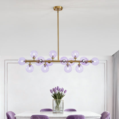 Mid Century Modern Gold Chandelier Rectangle Pendant Fixtures Linear Sputnik Chandeliers for Kitchen Island Dining Room Over Table