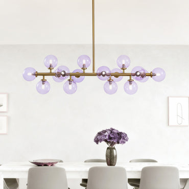 Mid Century Modern Gold Chandelier Rectangle Pendant Fixtures Linear Sputnik Chandeliers for Kitchen Island Dining Room Over Table