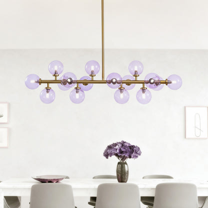 Mid Century Modern Gold Chandelier Rectangle Pendant Fixtures Linear Sputnik Chandeliers for Kitchen Island Dining Room Over Table