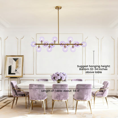 Mid Century Modern Gold Chandelier Rectangle Pendant Fixtures Linear Sputnik Chandeliers for Kitchen Island Dining Room Over Table