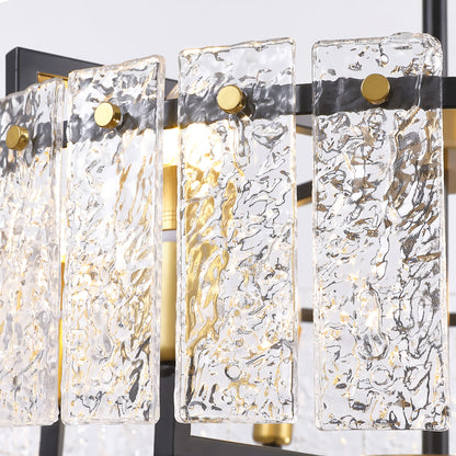 24inch Black and Gold Crackle Glass Chandelier