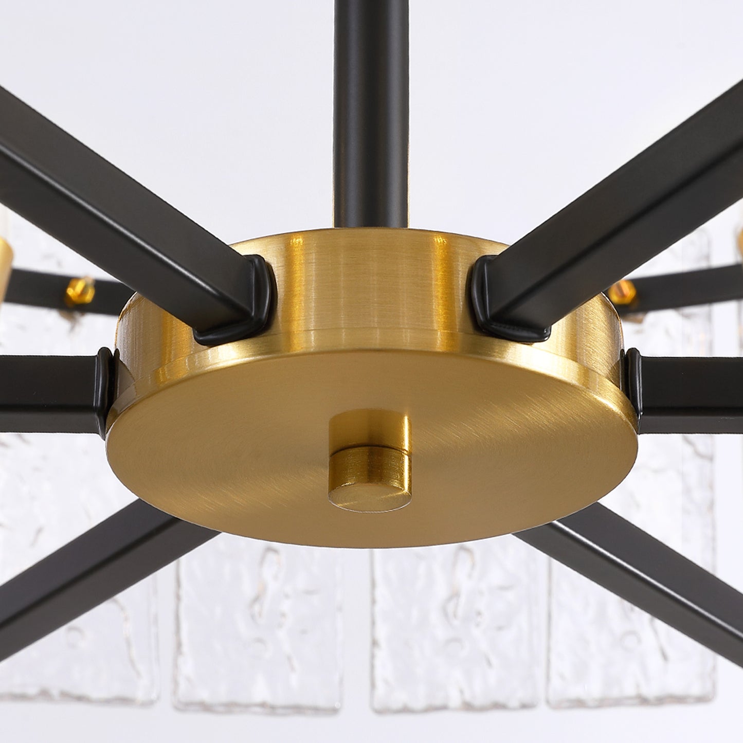 24inch Black and Gold Crackle Glass Chandelier
