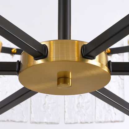 24inch Black and Gold Crackle Glass Chandelier