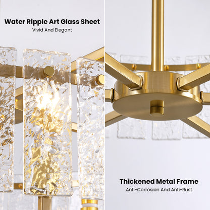 24inch Gold Crackle Glass Chandelier