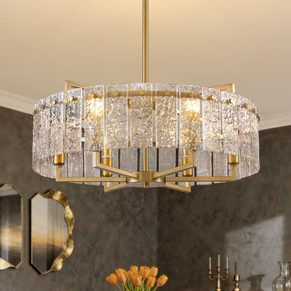 24inch Gold Crackle Glass Chandelier