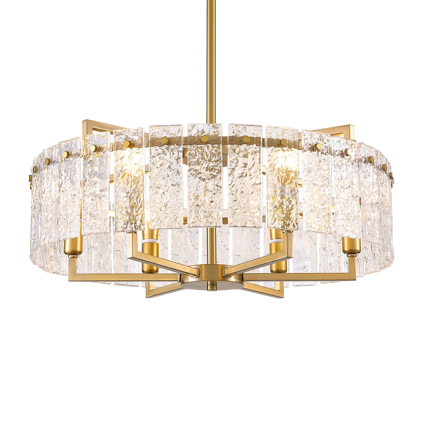 24inch Gold Crackle Glass Chandelier