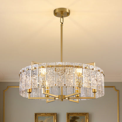 24inch Gold Crackle Glass Chandelier