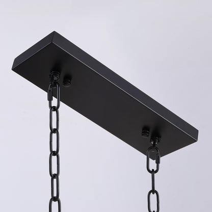 31.5 in. Modern 12-Lights Black Glass Chandelier with Light Dining Room or Kitchen
