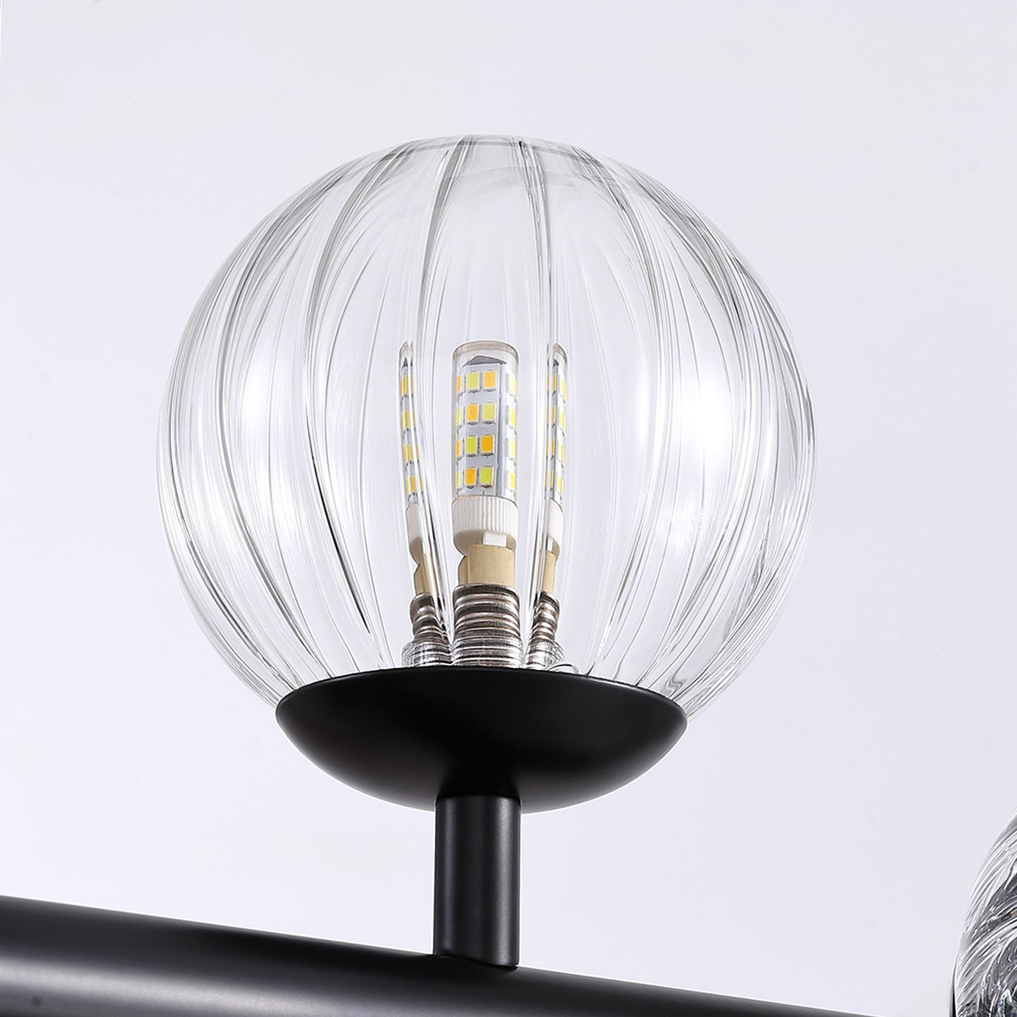 40 in. Modern 12-Light Black Linear Chandelier for Kitchen, Living Room, and Dining Room (Bulbs Not Included)