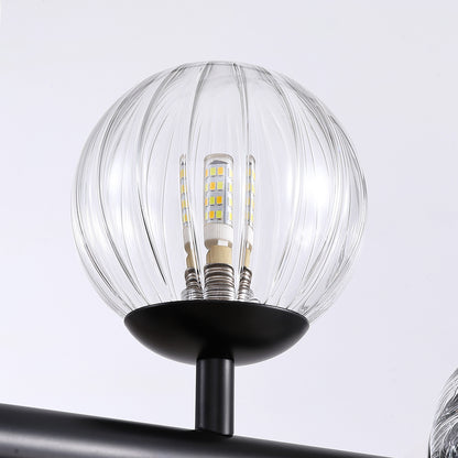 31.5 in. Modern 12-Lights Black Glass Chandelier with Light Dining Room or Kitchen