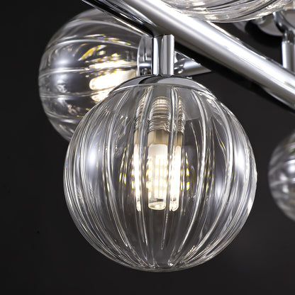 40 in. Modern 12-Light Chrome Linear Chandelier for Kitchen, Living Room, and Dining Room (Bulbs Not Included)