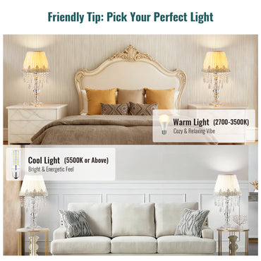 Crystal Table Lamp Set of 2, 22.8'' Tall Modern Crystal Bedside Table Lamp, Farmhouse Dimmable Nightstand Lamp with Raindrop K9 Crystals for Living Room Dining Room Bedroom