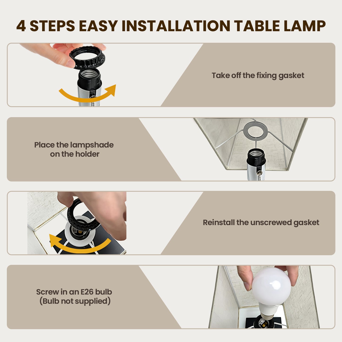 Modern Bedside Table Lamp with Black Base and Fabric Shade, Suitable for Living Rooms, Bedrooms, Dorm Rooms, and Offices