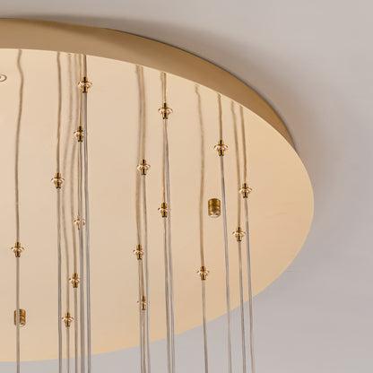 36 light Modern Gold integrated LED Crystal Chandelier for Entryway Foyer, Large Ceiling Fixture for High Ceilings