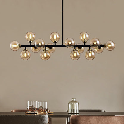 Modern Glass Black & Gold Adjustable Pendant Light with G9 LED