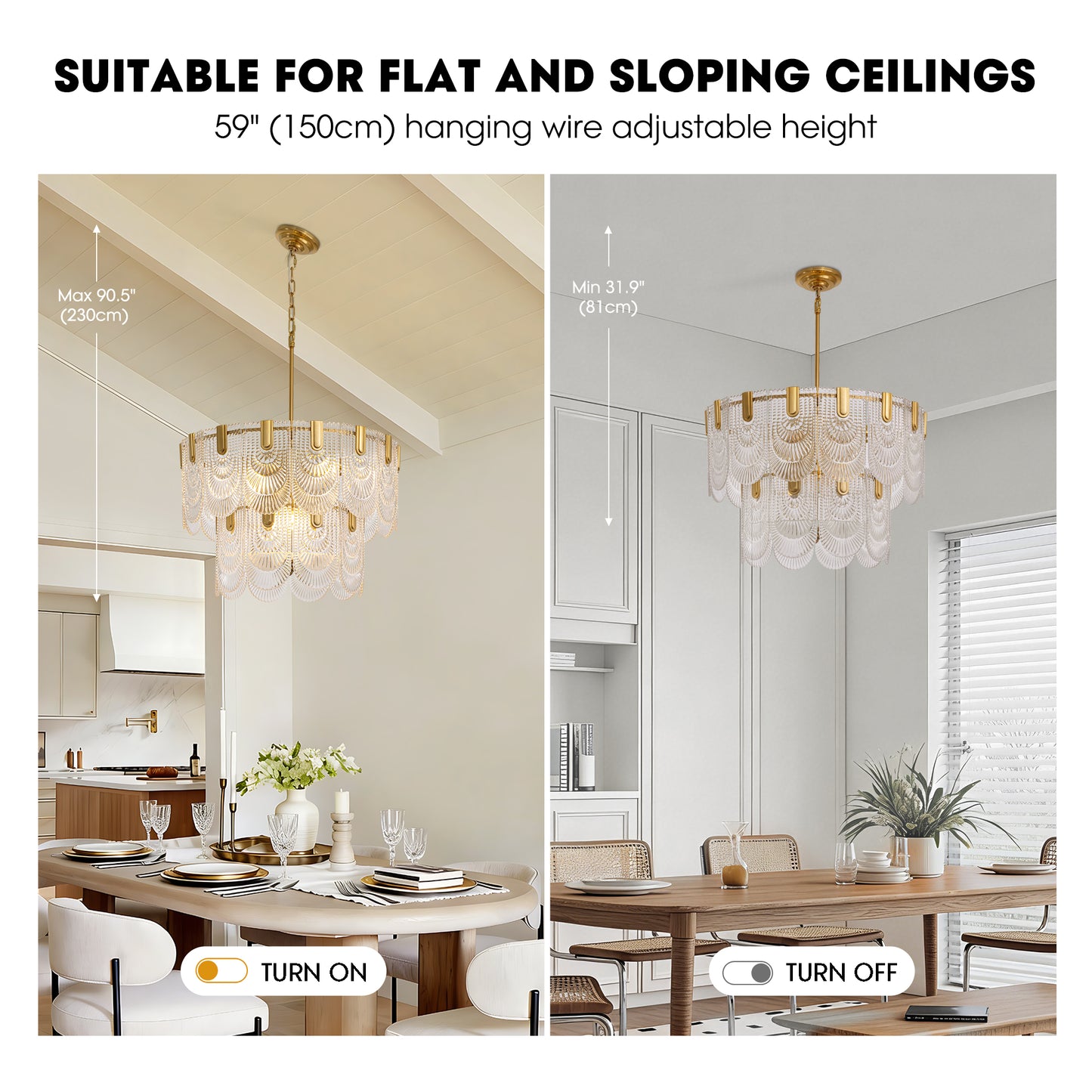 23.6 in. Modern 9-Light Gold Crystal Chandelier Circle Drum Round 2-Tiers Chandelier for Dining Living Room Bedroom
