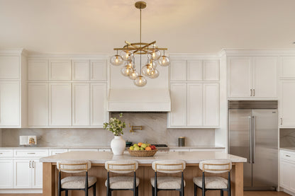 11-Light Modern Gold Bubble Chandelier with Glass Shades for Living Room, Kitchen Island, Bedroom(Bulbs not included)