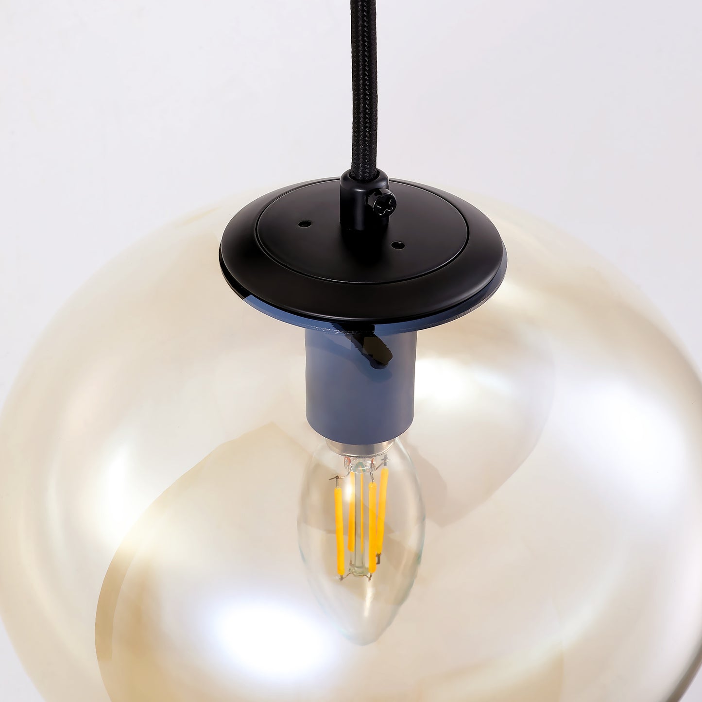 11 in. 1-Light Black Round Modern Wall Sconces with Clear Glass Shade (Bulbs Not Included)