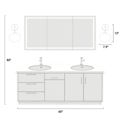 11 in. 1-Light Black Round Modern Wall Sconces with Clear Glass Shade (Bulbs Not Included)