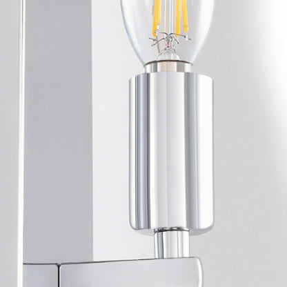 10.2 in. Length 1-Light Chrome Modern Wall Sconces with Rectangular Clear Glass Shade (Bulbs Not Included)