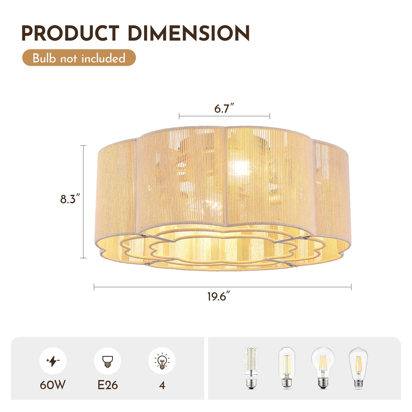 20 in Plum Blossom Gold Woven Ceiling Fan Light with Timer,Forward/Reverse and Remote control (Bulb Not Included)