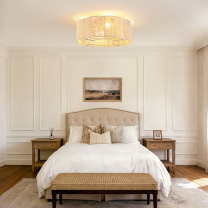 20 in Plum Blossom Gold Woven Ceiling Fan Light with Timer,Forward/Reverse and Remote control (Bulb Not Included)
