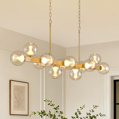 Golden Retro French-style Glass Chandelier