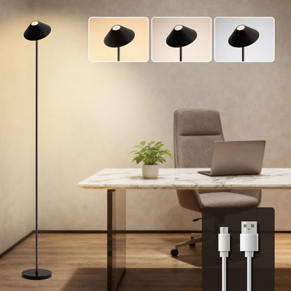 16in Black Modern Desk Lamps Cordless Smart Integrated Led Dimmable Waterproof Rechargeable Table Lamp, Indoor & Outdoor