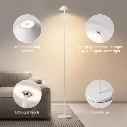 16 in. Modern Black Standard Table Lamps Cordless Integrated Led Dimmable Rechargeable for Indoor and Outdoor (2 Sets)