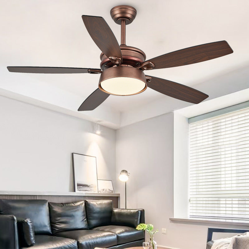 Oil-Rubbed Bronze 5-Blade Ceiling Fan with Light – Dimmable LED Fan Light for Living Room & Bedroom