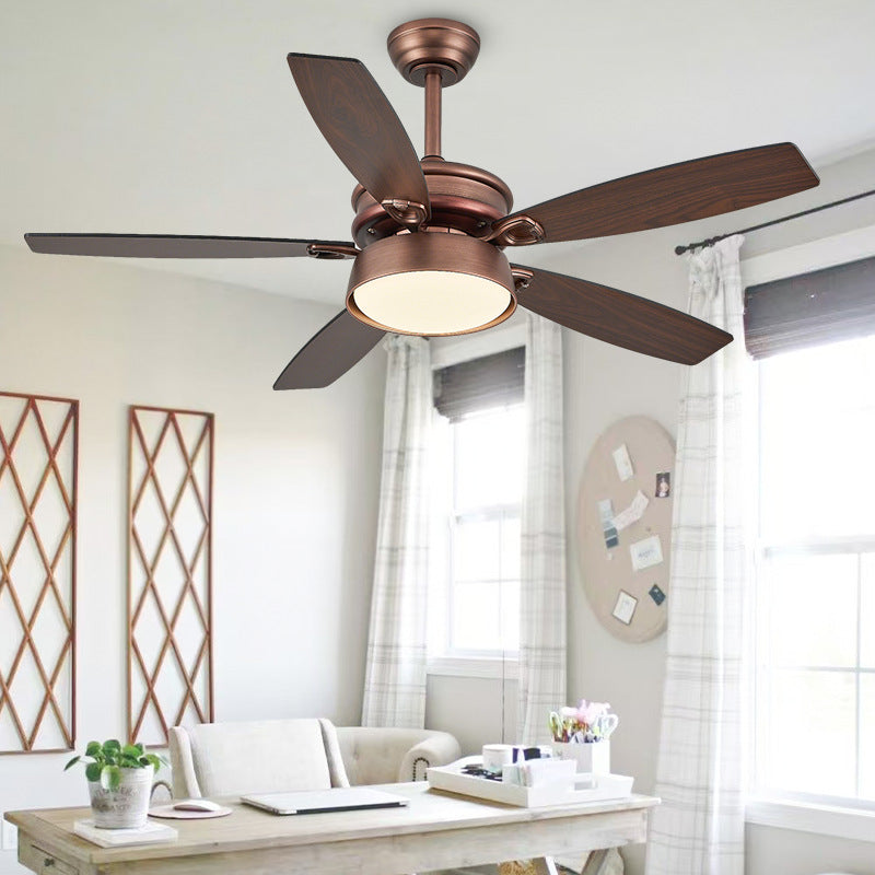 Oil-Rubbed Bronze 5-Blade Ceiling Fan with Light – Dimmable LED Fan Light for Living Room & Bedroom