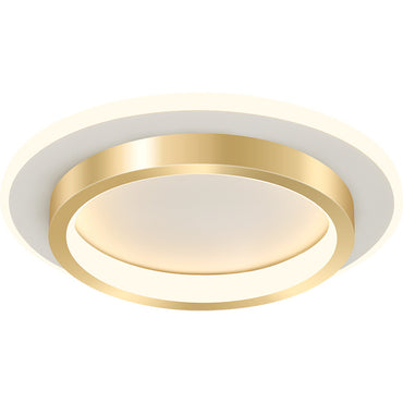 Modern Gold Double-Ring LED Ceiling Light – Minimalist Flush Mount for Bedroom & Living Room