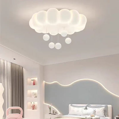 Cloud-Shaped LED Ceiling Light with Hanging Spheres – Whimsical Modern Flush Mount for Kids’ & Bedrooms