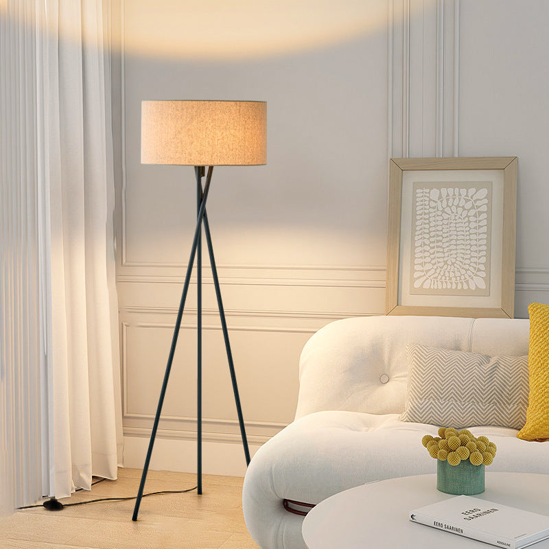 Minimalist Black Tripod Floor Lamp - Soft Warm Light for Cozy Contemporary Home Decor