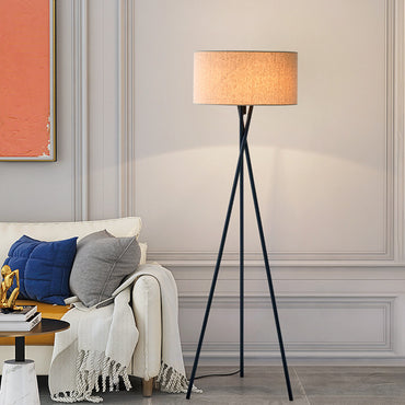 Minimalist Black Tripod Floor Lamp - Soft Warm Light for Cozy Contemporary Home Decor