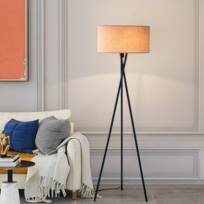 Minimalist Black Tripod Floor Lamp - Soft Warm Light for Cozy Contemporary Home Decor